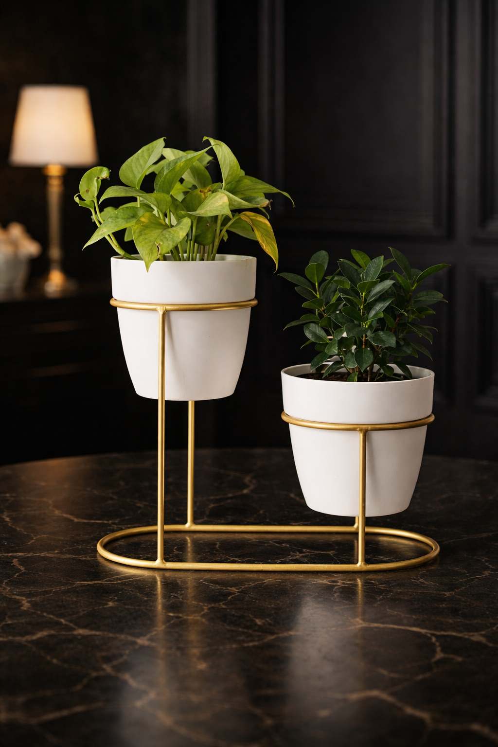 Gold Metal Plant Stand For Kitchen Pack Of 2 - Image 4