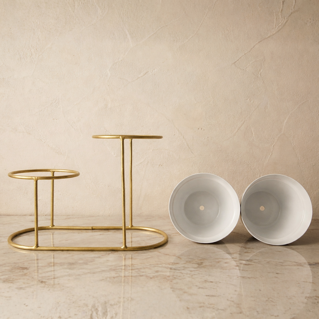 Gold Metal Plant Stand For Kitchen Pack Of 2 - Image 3